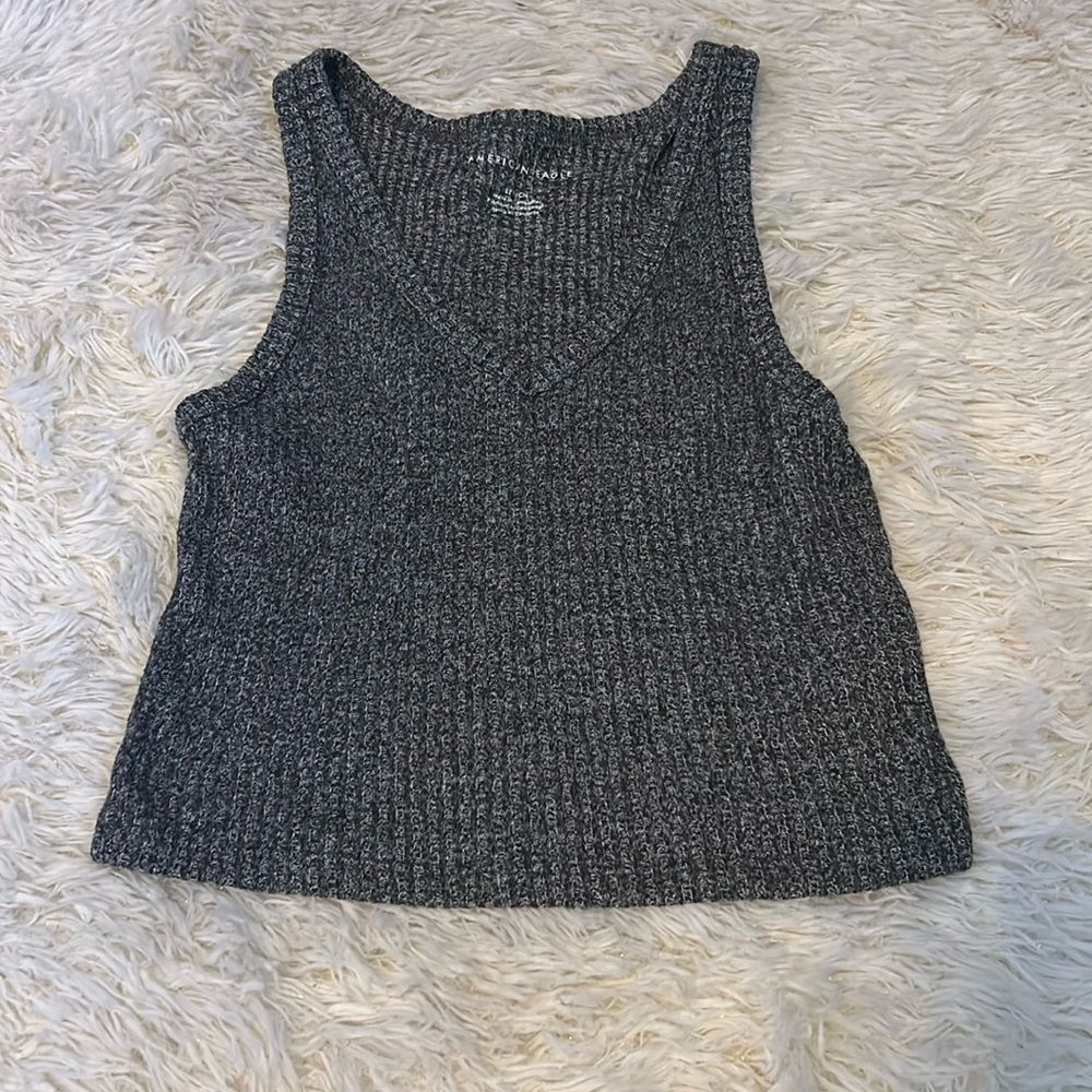 American eagle cropped tank size small in grey